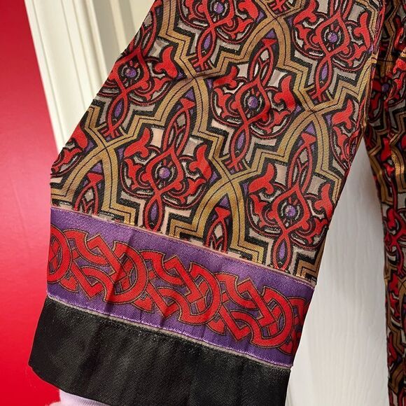 Nicole by Nicole Miller Black & Gold Print Rayon Sheath Dress sz 14 NWT - Picture 2 of 6